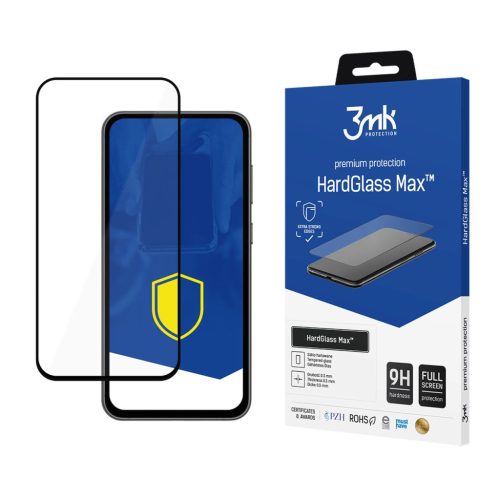 3MK edzett üvegfólia HardGlass Max Samsung Galaxy S23 FE, átlátszó, fekete