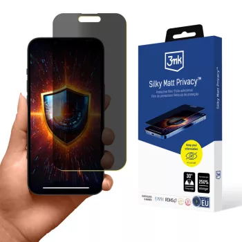   3MK Privacy Film Silky Matt Privacy Apple iPhone 15 Pro betekintésvédő üvegfólia