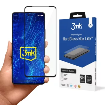   Tempered glass 3mk HardGlass Max Lite with black frame for Xiaomi Redmi Note 13 Pro+
