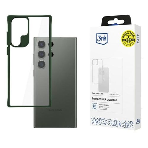 3MK Satin Armor Case+ Samsung Galaxy S24 Ultra tok, zöld