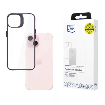   3mk Satin Armor Case+ tok, lila Apple iPhone 15 tok, átlátszó
