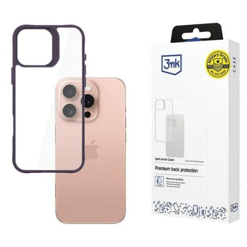 3MK SatinArmor+ Case iPhone 16 Pro 6.3" tok, lila Military Grade