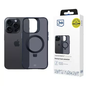 3MK Smoke Case iPhone 15 Pro Magsafe & Stand tok, fekete