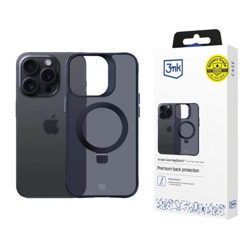 3MK Smoke Case Mag&Stand Apple iPhone 16 Pro Max tok, fekete