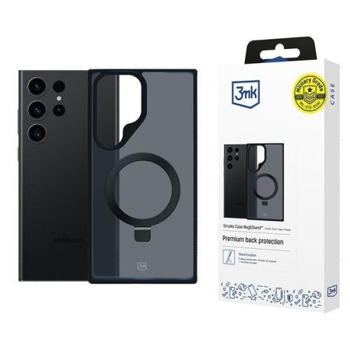 3MK Smoke Case Samsung Galaxy S24 Ultra Magsafe & Stand tok, fekete