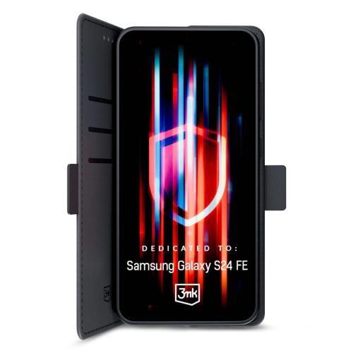 3MK Wallet Case Samsung Galaxy S24 FE tok, fekete