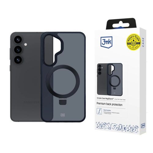 3MK Smoke Case Mag&Stand Samsung Galaxy S25 tok, fekete