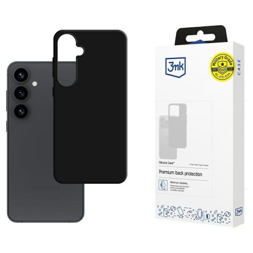 3MK Silicone Case Samsung Galaxy S25 Plus tok, fekete