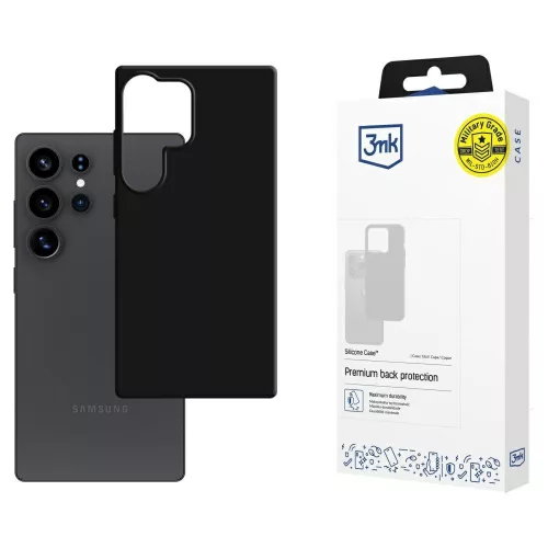 3MK Silicone Case Samsung Galaxy S25 Ultra tok, fekete