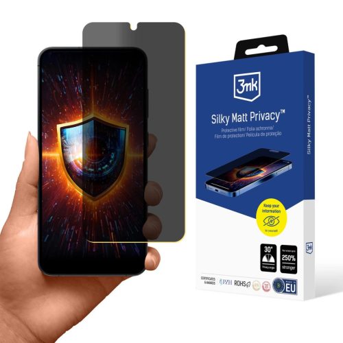 3MK Silky Matt Privacy Samsung Galaxy S25 betekintésvédő matt üvegfólia