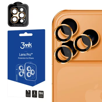   3mk Lens Protection Pro Tempered Glass iPhone 17 Pro / 17 Pro Max kameravédő, narancs