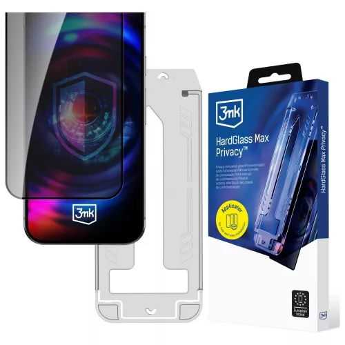 3MK HardGlass Max Privacy applikátorral Apple iPhone 17 Pro Max betekintésvedő edzett üvegfólia