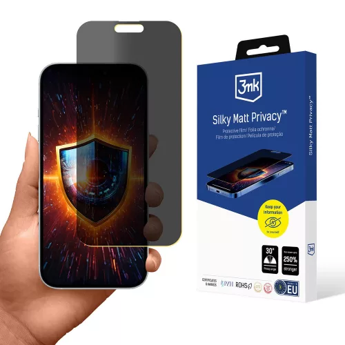 3MK Silky Matt Privacy Apple iPhone 17 Pro Max betekintésvedő edzett üvegfólia