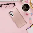 MEZZO Book case, oldalra nyíló tok SAMSUNG S22 Ultra fa, rozéarany