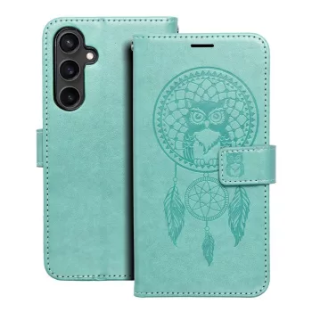   MEZZO Book case, oldalra nyíló tok Samsung Galaxy S23 FE álomcsapdás, zöld