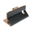 FANCY Book case for IPHONE 16 Plus oldalra nyíló tok, fekete-arany