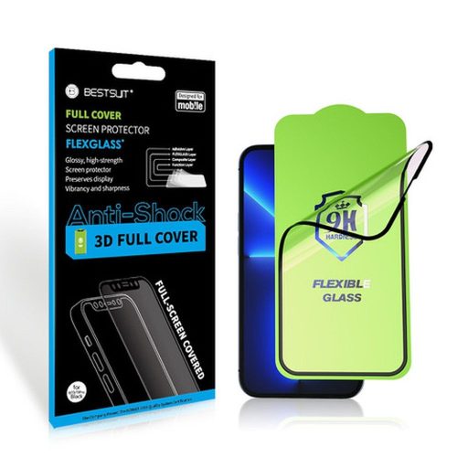 Bestsuit Rugalmas hibrid üvegfólia 5D Samsung Galaxy S23FE, fekete
