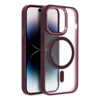   MATTE MAG COVER case compatible with MagSafe Samsung Galaxy S25 PLUS tok, szilva piros