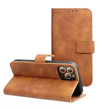 TENDER Book Case for XIAOMI Redmi Note 14 5G tok, barna