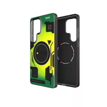   FORCELL F-PROTECT Levels with Dual Layer 4D technology, Miliatry Drop-Test compatible with MagSafe Samsung Galaxy S25 ULTRA tok, cyber tok, zöld