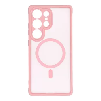   FULL MATTE MAG COVER case compatible with MagSafe Samsung Galaxy S25 Ultra tok, rózsaszín