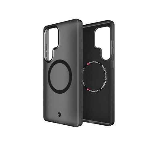 FORCELL F-PROTECT Levels with Dual Layer 4D technology, Miliatry Drop-Test compatible with MagSafe Samsung Galaxy S25 ULTRA smoky tok, fekete