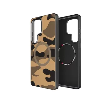  FORCELL F-PROTECT Levels with Dual Layer 4D technology, Miliatry Drop-Test compatible with MagSafe Samsung Galaxy S25 ULTRA tok, desert camo