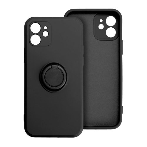 SILICONE RING case for XIAOMI Redmi Note 14 4G / 14 5G tok, fekete