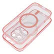 CLEAR MAG COVER case MagSafe SAMSUNG GALAXY S25 glitter tok, rózsaszín