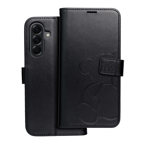 MEZZO Book case SAMSUNG GALAXY A56 5G teddy bear tok, fekete