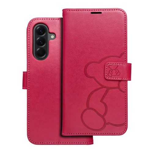 MEZZO Book case SAMSUNG GALAXY A56 5G teddy bear tok, rózsaszín