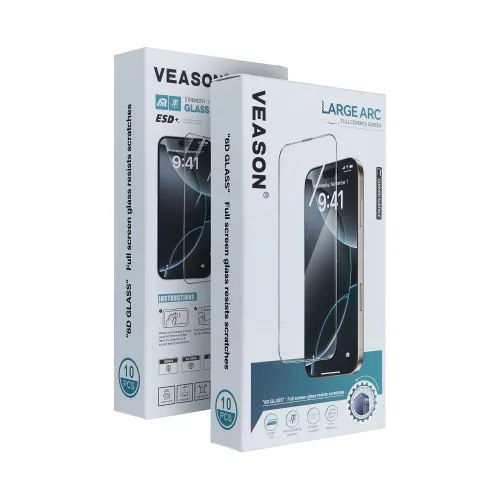 6D Pro Veason Glass (SET 10in1) iPhone 17 black edzett üvegfólia