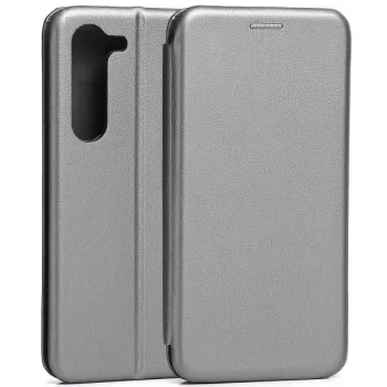   Beline Book Magnetic oldalra nyíló tok Samsung Galaxy S23, sötétszürke