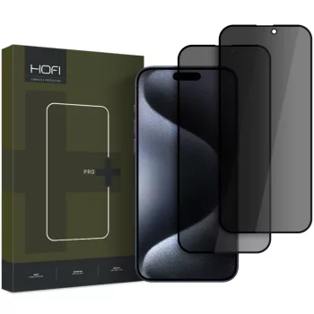   HOFI ANTI SPY GLASS PRO+ 2-PACK IPHONE 16 PRO PRIVACY edzett üvegfólia, fekete