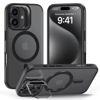   Tech-Protect MagStand MagSafe Case with Stand iPhone 16 - Semi-átlátszó