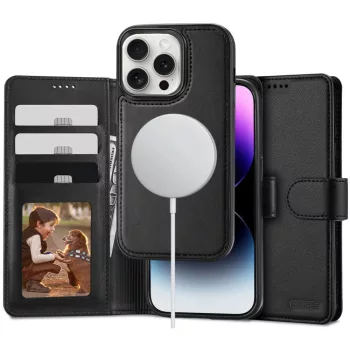   Tech-Protect Wallet MagSafe Case with Wallet iPhone 16 Pro - tok, fekete