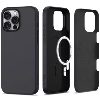   Tech-Protect Silicone MagSafe iPhone 16 Pro Case - tok, fekete