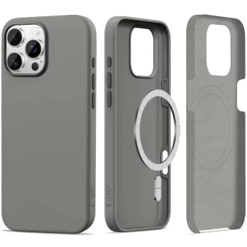   Tech-Protect Silicone MagSafe iPhone 16 Pro Case - tok, szürke