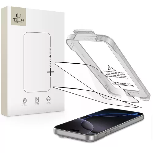 Tech-Protect Quick Set+ 2-pack tempered glass iPhone 17 Pro Max edzett üvegfólia