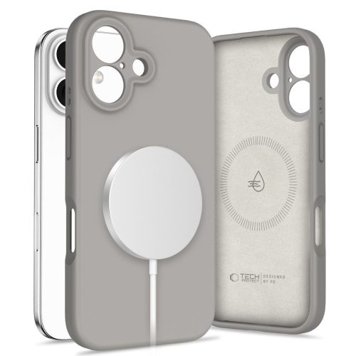 TECH-PROTECT LIQUID SILICONE MAGSAFE IPHONE 16 STONE tok, szürke