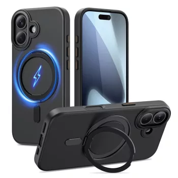 Tech-Protect MagRing MagSafe case iPhone 17 tok, matt fekete