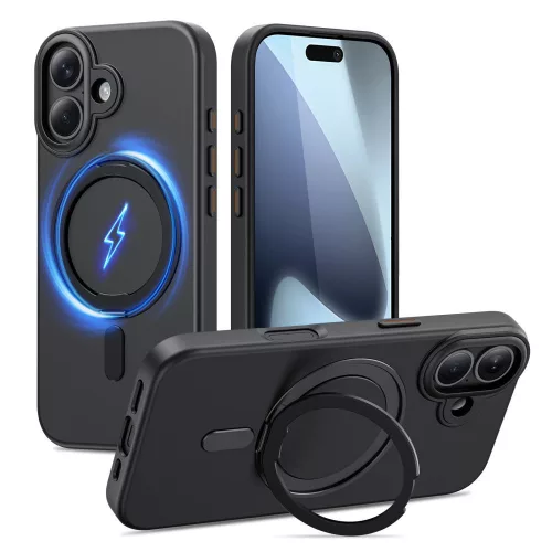 Tech-Protect MagRing MagSafe case iPhone 17 tok, matt fekete