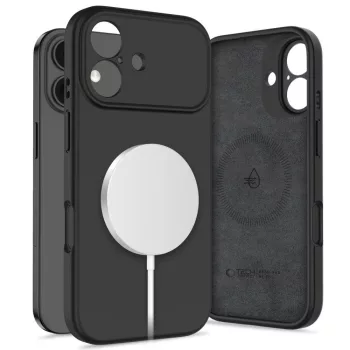 Tech-Protect Silicone MagSafe Case iPhone 17 tok, fekete