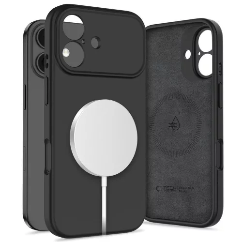 Tech-Protect Silicone MagSafe Case iPhone 17 tok, fekete