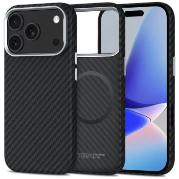   Tech-Protect Ion Carbon MagSafe Case iPhone 17 Pro Max tok, szürke-fekete