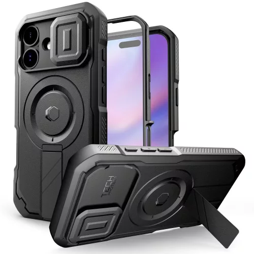 Tech-Protect Kevlar MagSafe case iPhone 17 tok, fekete