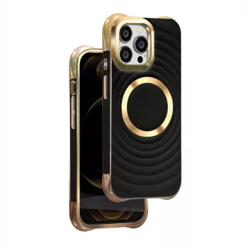   Circle Glam Mag hátlap, MagSafe tok iPhone 15 6,1", fekete
