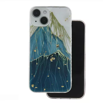   Gold Glam Case iPhone 15 6,1" mountain hátlap, tok, mintás