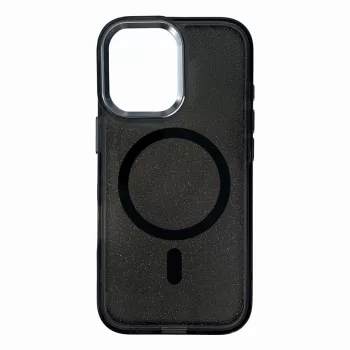 Glitter Case MagSafe iPhone 16 - tok, fekete