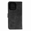 Leather Book Case iPhone 16 Pro - tok, fekete